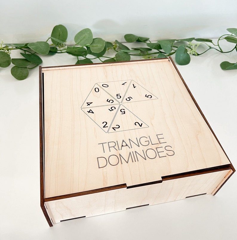 8 Player Triangle Dominos Game With Storage Box Laser Cut Etsy