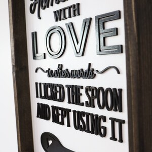 Homemade With Love - In Other Words I Licked the Spoon and Kept Using It Laser Cut Digital File | Homemade Sign | Kitchen Decor | Glowforge image 4