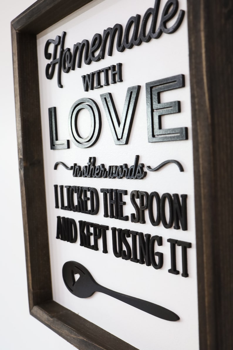 Homemade With Love - In Other Words I Licked the Spoon and Kept Using It Laser Cut Digital File | Homemade Sign | Kitchen Decor | Glowforge image 4