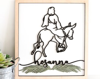 Laser Cut File | Easter SVG | Hosanna | Easter Decor | Palm Sunday | Jesus Line Art | Christ SVG | Savior | Resurrection