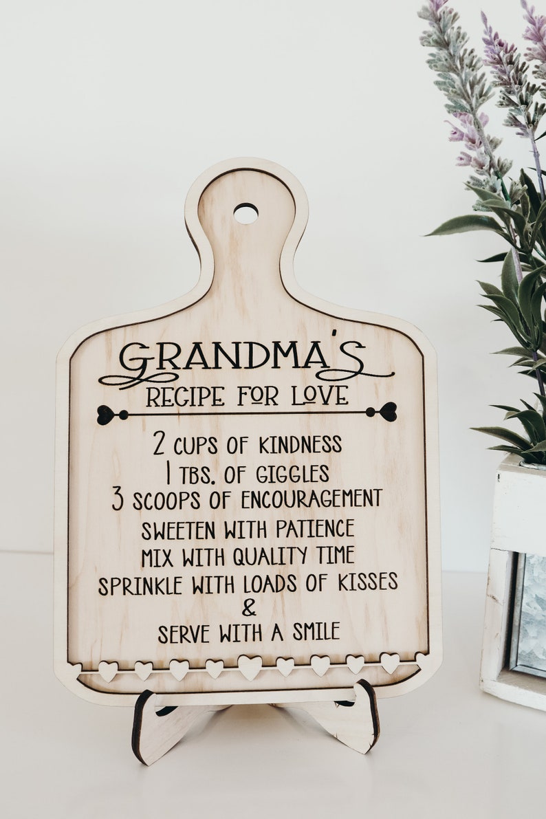 Laser Cut File | Grandma's Recipe For Love | Grandma Gift Ideas | Custom Cutting Board | Grandma Gift SVG | Cutting Board SVG | Love Recipe image 3