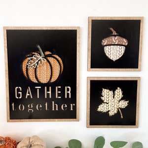 Gather Together Fall Sweater Pattern Pumpkin, Acorn, Leaf Laser Cut Digital File | Cute Fall Decor | Sweater SVG | Thanksgiving | Glowforge