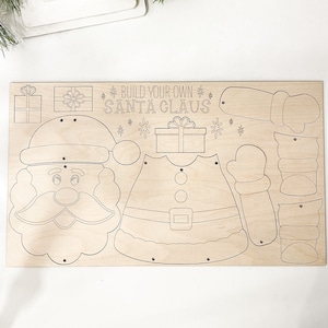Build Your Own Santa Claus Laser Cut Digital File | Cute Santa Claus Craft | Cute Kid Christmas Activity | Santa Door Hanger | Glowforge