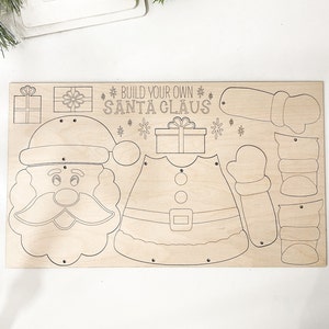 Build Your Own Santa Claus Laser Cut Digital File | Cute Santa Claus Craft | Cute Kid Christmas Activity | Santa Door Hanger | Glowforge