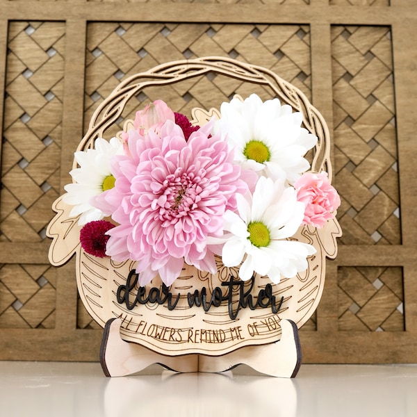 Laser Cut File | Mother's Day SVG | Mother's Day Gift SVG | Mother's Day Flower Holder | Grandma Gift | Mother's Day Gift Ideas | Flower SVG