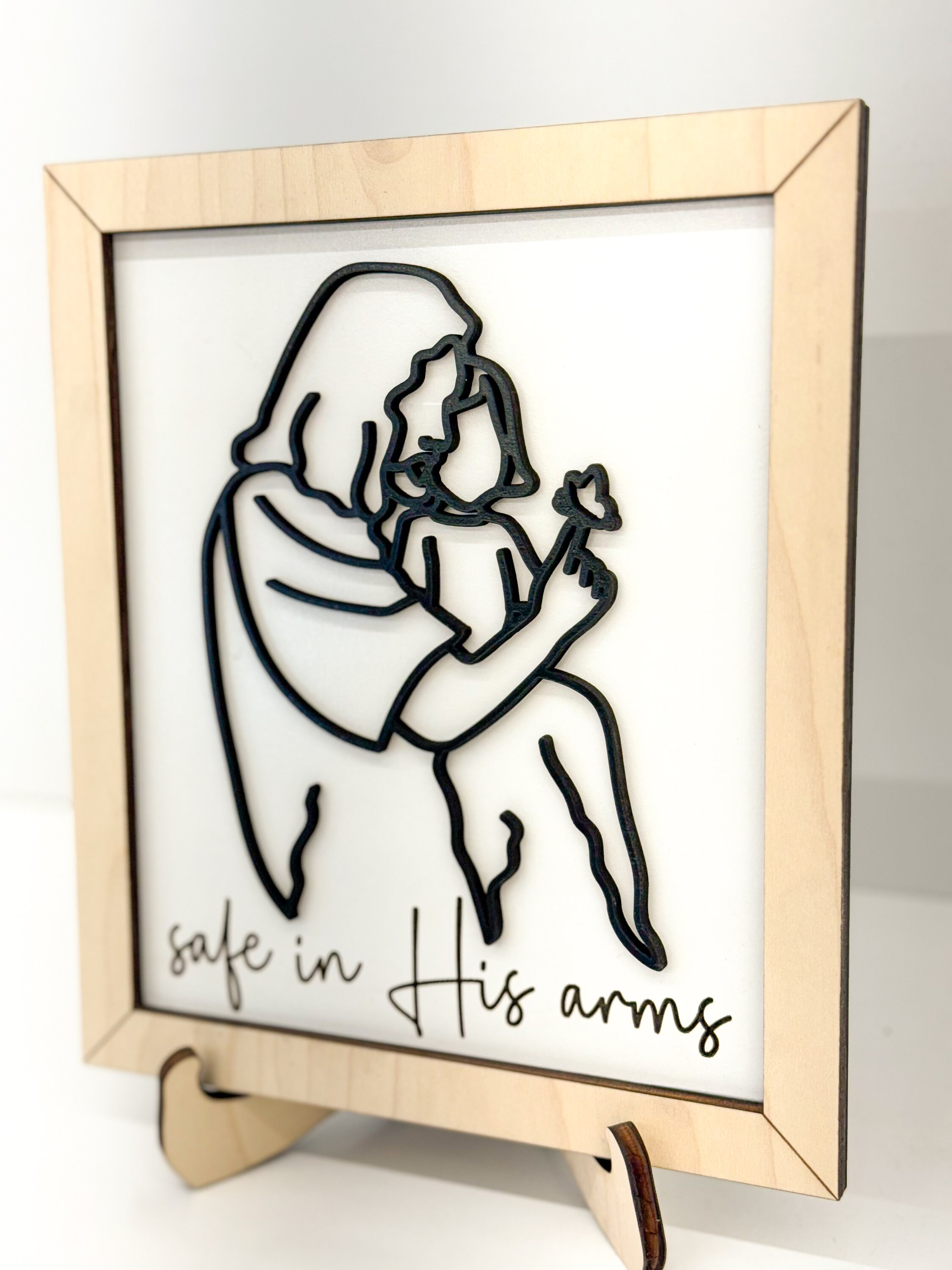 Jesus Christ Holding Boy and Girl "safe in His Arms" Line Art With ...
