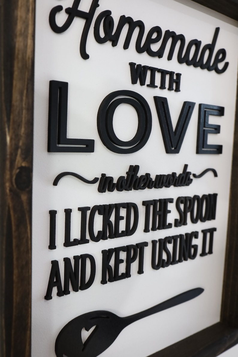 Homemade With Love - In Other Words I Licked the Spoon and Kept Using It Laser Cut Digital File | Homemade Sign | Kitchen Decor | Glowforge image 2