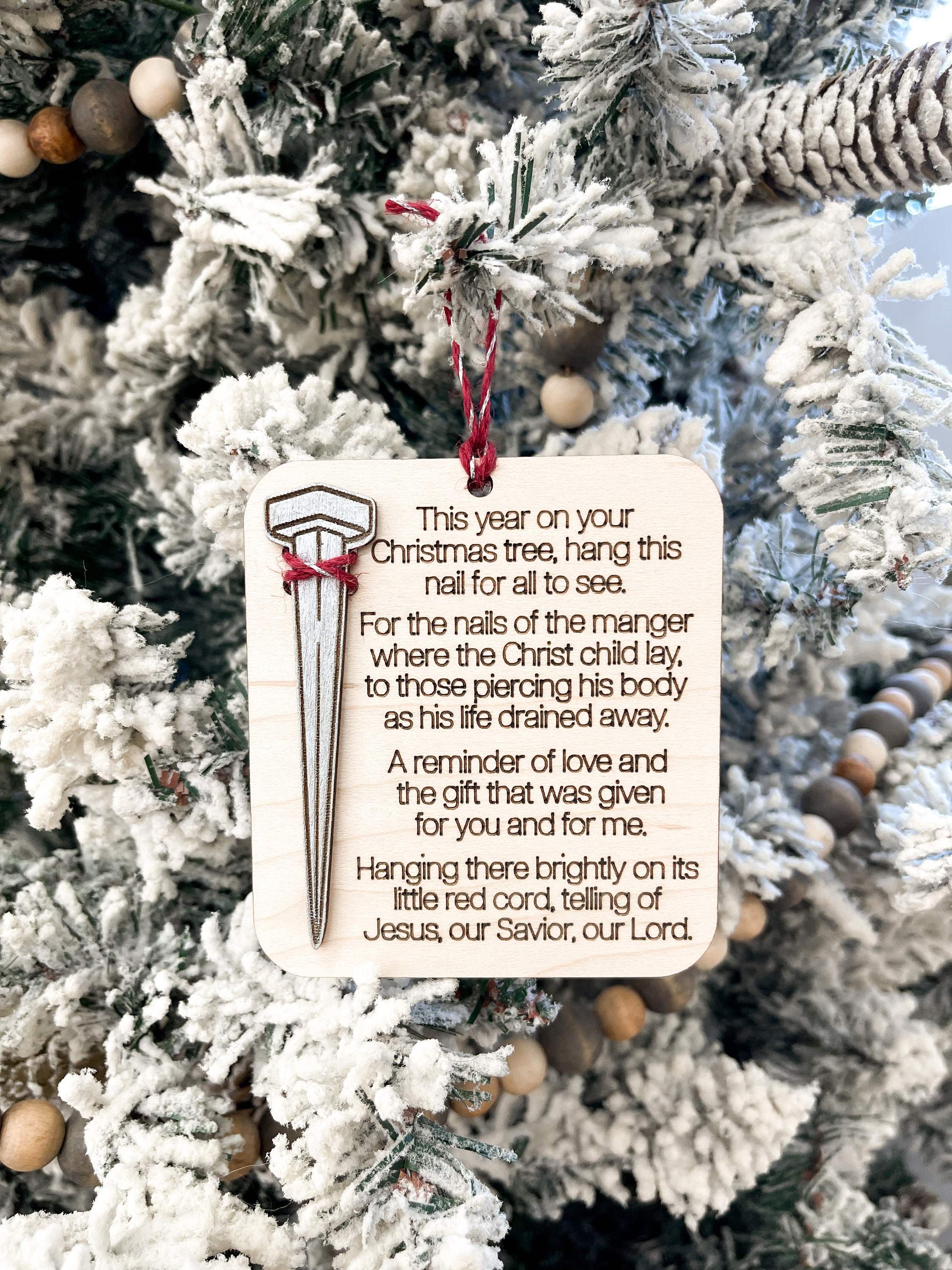 Christ Nail Symbol Christmas Ornament Laser Cut Digital File | True Meaning of Christmas | Christ-Centered Ornament | Jesus | Glowforge