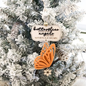 Custom Butterfly Memorial Ornament Laser Cut File | Butterfly Angel Charm | Memorial Gift | Butterfly Christmas Gift | Grief | Loss | Memory
