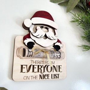 Cute Santa's List Christmas Money & Gift Card Holder Laser Cut File ...