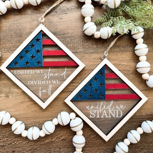 Prachtige patriottische acryl gevouwen vlag ere- en herdenkingsornament - autobedel lasergesneden digitaal bestand | 5 ontwerpen | Militair | Veteraan | VS