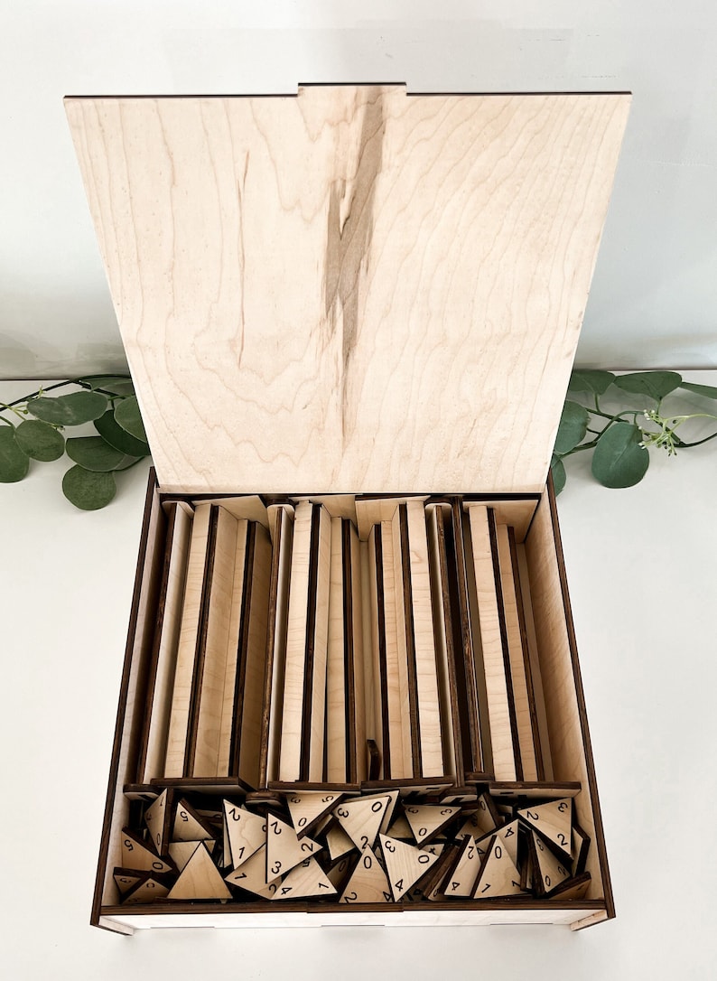 8 Player Triangle Dominos Game With Storage Box Laser Cut Etsy