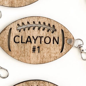 Football Keychain Bag Tag Laser Cut Digital File | Football SVG | Cute Football | Football Player Gift | Sports Keychain | Glowforge