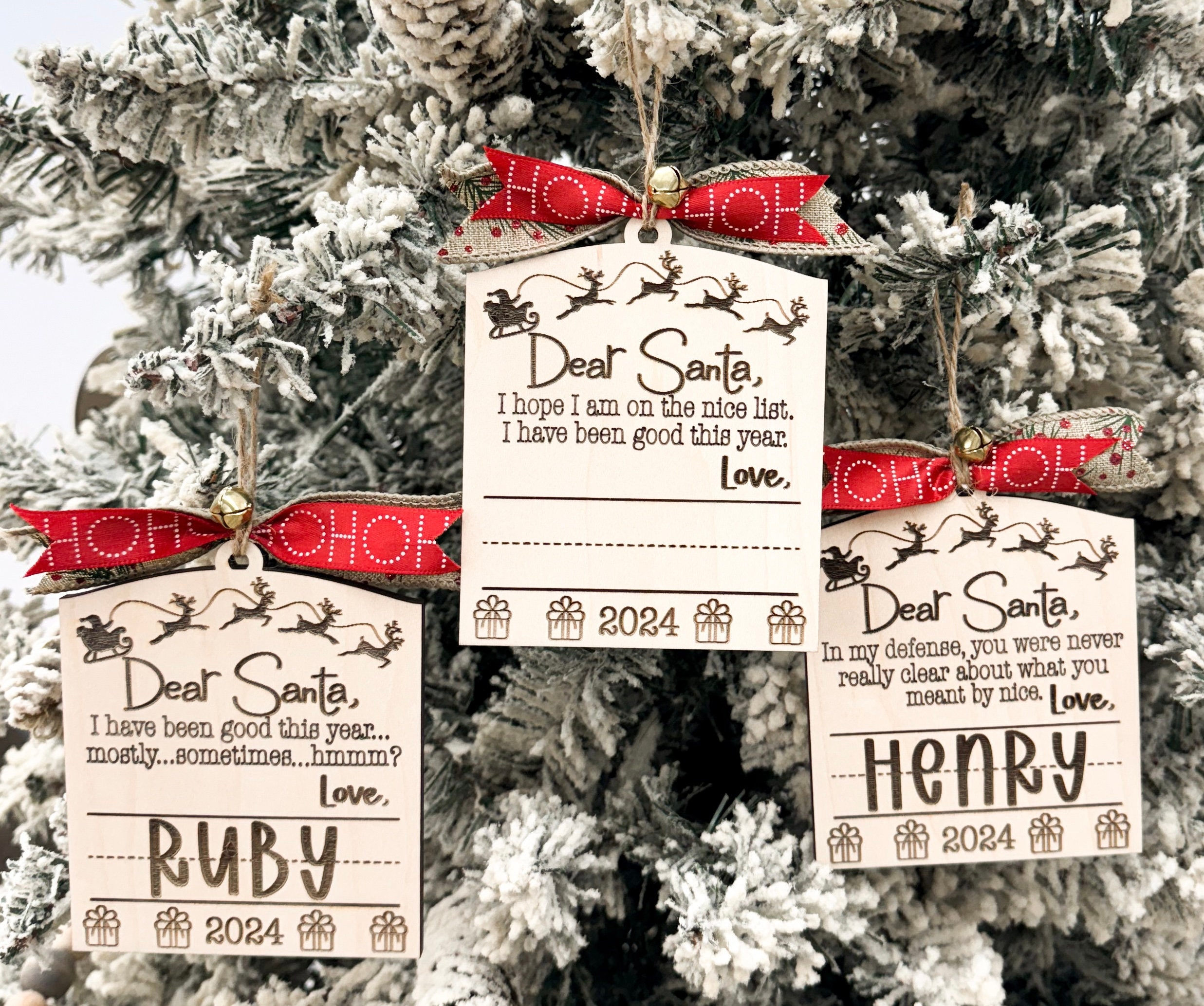 Cute Customizable Dear Santa Child's Handwriting Keepsake Christmas Ornament Laser Cut Digital File | 2025 Update | Sign Your Name | Yearly