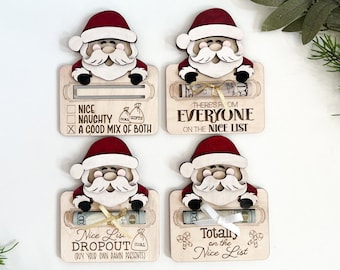 Cute Santa's List Christmas Money & Gift Card Holder Laser Cut File | Christmas Gift | Funny Christmas Quotes | Money Gift Ideas | Glowforge