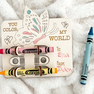 Cute Mermaid, Unicorn, and Butterfly Crayon Holder Valentine Cards ...