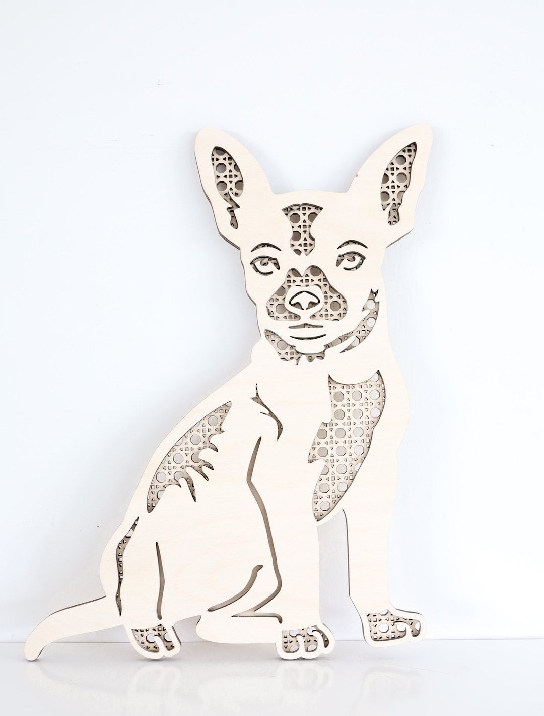Portachiavi Chihuahua chic 2D cucciolo in tazza di tè ciondolo ornamento fascino acrilico per Natale, zaino, borsa, casa, festivo, regalo e arredamento  36