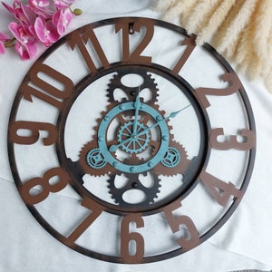 Vintage clock metal 60 cm antique