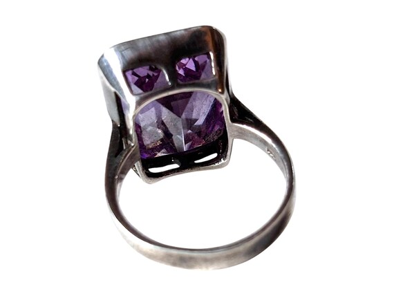 Vintage Alexandrite Cocktail Ring: Sterling Silve… - image 5