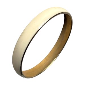 Vintage Cream Enamel Bangle Bracelet: Y2K Stacking Jewelry