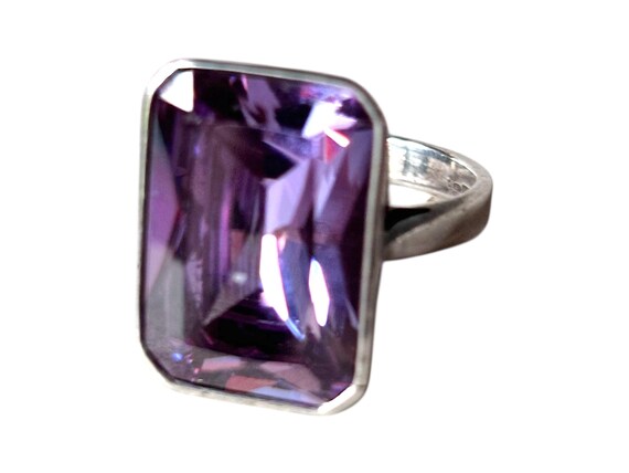 Vintage Alexandrite Cocktail Ring: Sterling Silve… - image 6