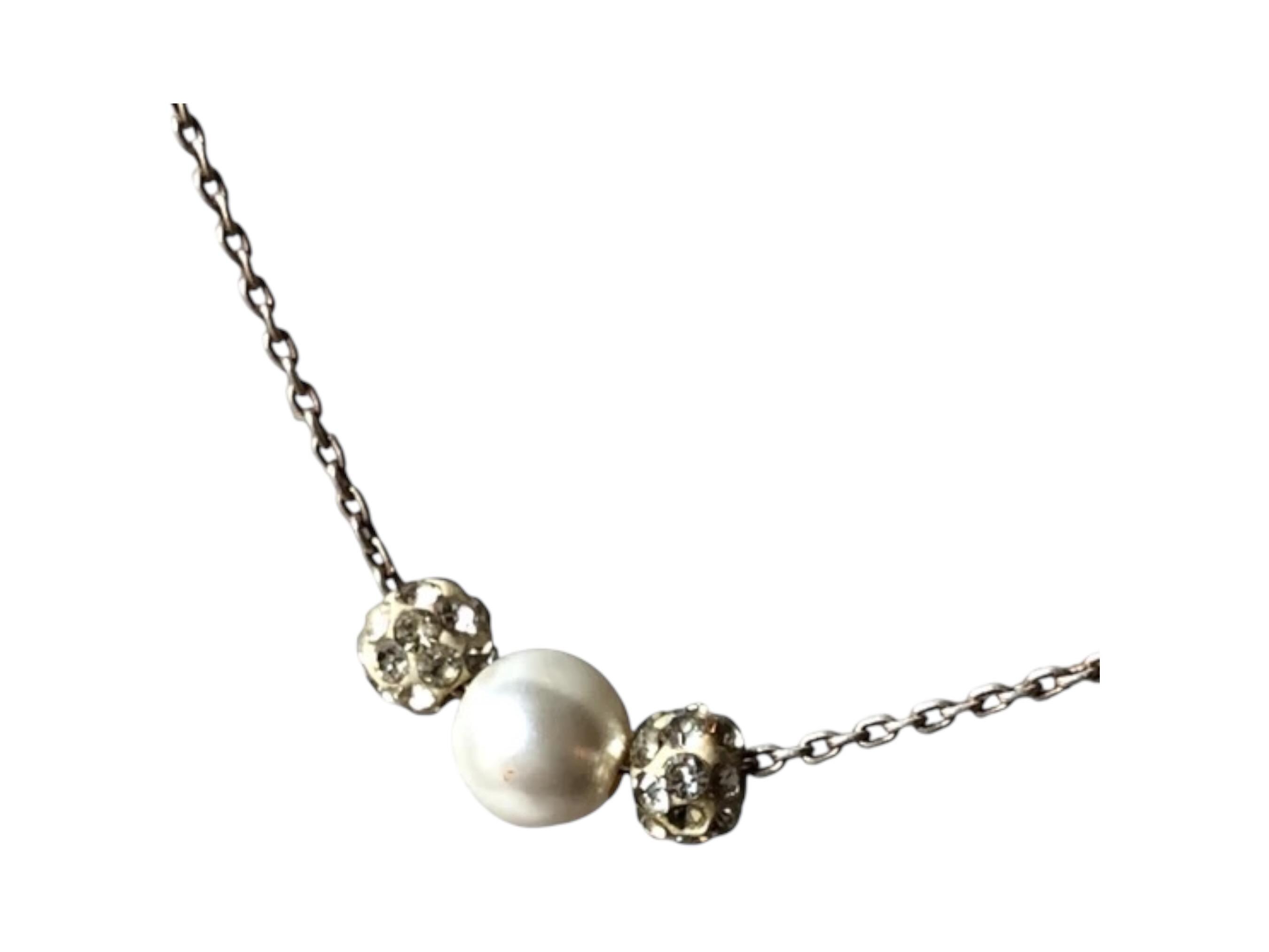 Dainty Sterling Silver Chain Necklace, 925 Silver With Faux