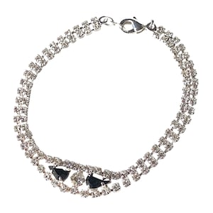 Vintage Crystal Link Bracelet, Diamond & Sapphire Style