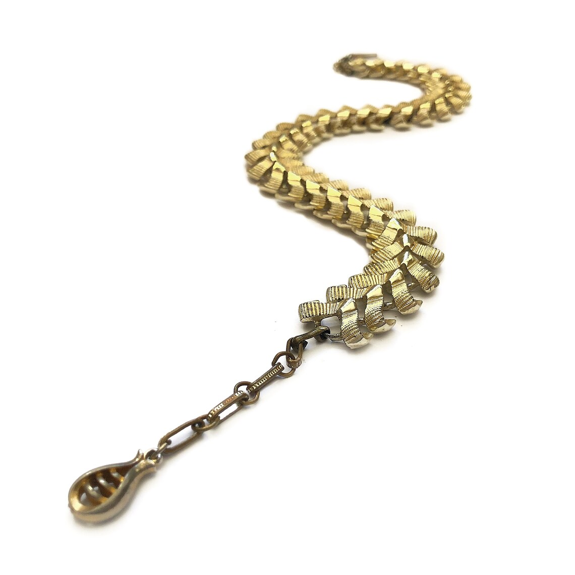 Vintage Heavy Gold Tone Choker Necklace 1950s Link Chain Etsy