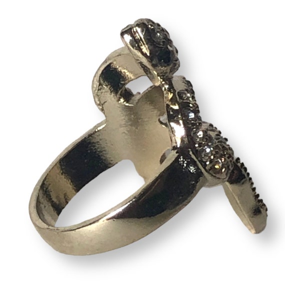 Rhinestone Snake Ring, Gold Style Snake Ring Encr… - image 6