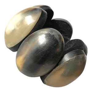 Pulsera de concha de mejillón gruesa, brazalete modernista vintage, vendedor del Reino Unido