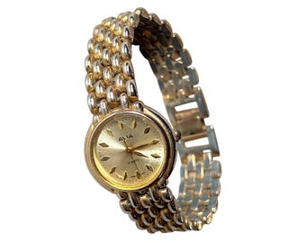 Vintage Avia goudkleurig quartz damesarmbandhorloge klassiek horloge met klein gezicht