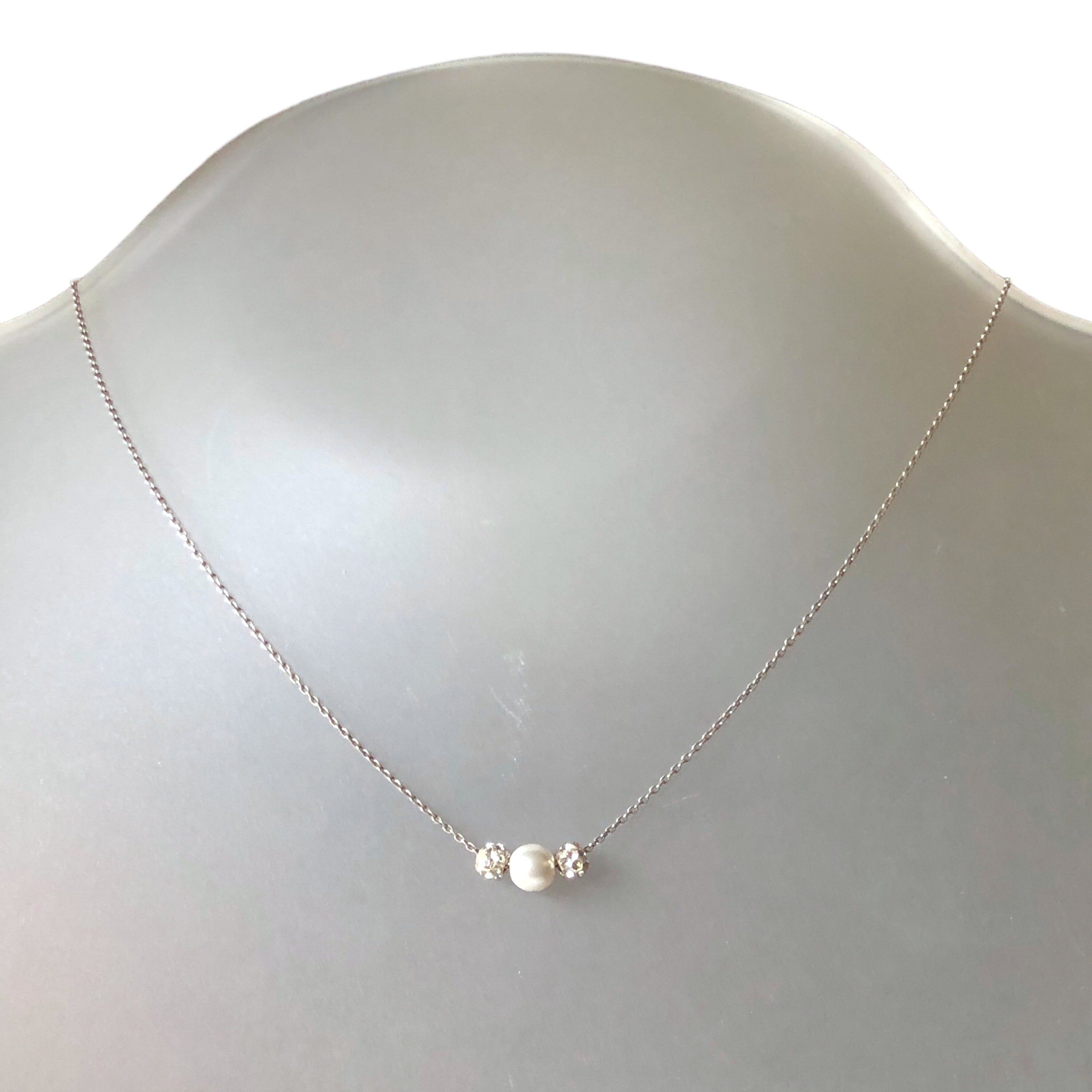 TATIANA☆[Silver925] Delicate Pearl Chain Necklace MUSINSA | TATIANA (Silver 925) One point pearl chain