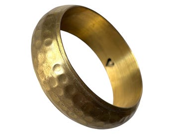 Vintage hammered brass bangle, rustic metal bracelet, boho stacking bangle, wide brass cuff, layering jewellery