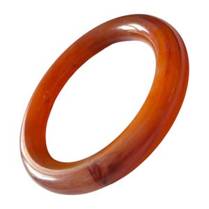 Faux Carnelian Marbled Bangle, 70s Style UK Boho Bracelet