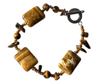 Tijgeroog-kwartskristalarmband, natuursteengenezende sieraden