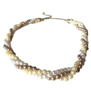 Collar vintage de perlas sintéticas retorcidas de Avon, gargantilla de tres hilos de perlas, joya clásica de los 80, regalo retro para ella, firmado por Avon.