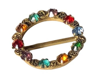 Anello Portasciarpa A Quadrifoglio Placcato Oro - Clip Ferma Sciarpa In Rame Per Donna