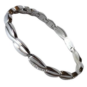 Vintage Braided Link Bracelet with Crystal Accents, 1980s