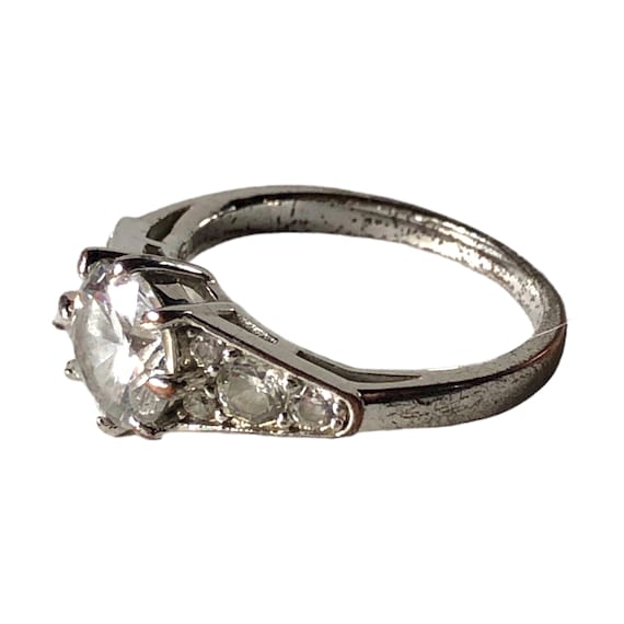 Silver Plated Solitaire Proposal Ring, Temporary … - image 2