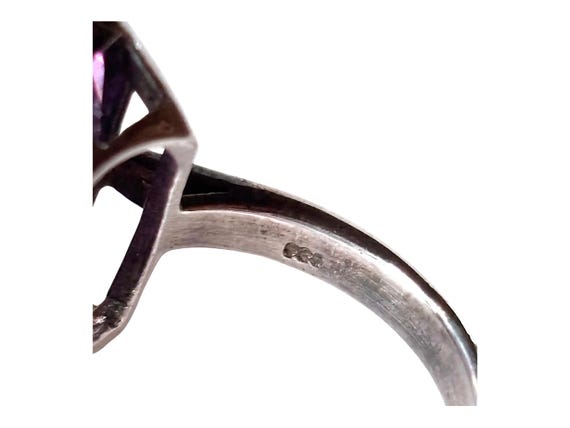 Vintage Alexandrite Cocktail Ring: Sterling Silve… - image 8
