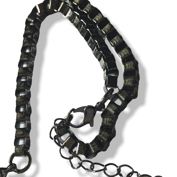 Metallic Blue Oversized Bead Necklace, Blues & Br… - image 8