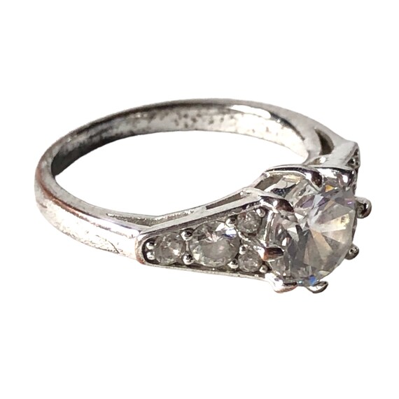 Silver Plated Solitaire Proposal Ring, Temporary … - image 3