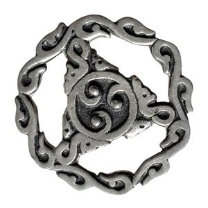 St Justin Serpent Brooch, Celtic Pewter Pin, Cornish Snake Symbol Brooch, Vintage Pagan Jewelry, Mythic Gift, With Card & Pouch