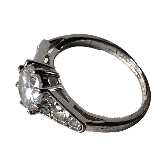 Silver Plated Solitaire Proposal Ring, Temporary … - image 5