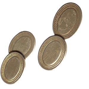 Vintage Manschettenknöpfe gold, Manschettenknöpfe mit ovaler Kette, Herrenaccessoires, Manschettenknöpfe mit Diamantschliff, Herren-Accessoires, klassische Manschettenknöpfe, Geschenk für Ihn