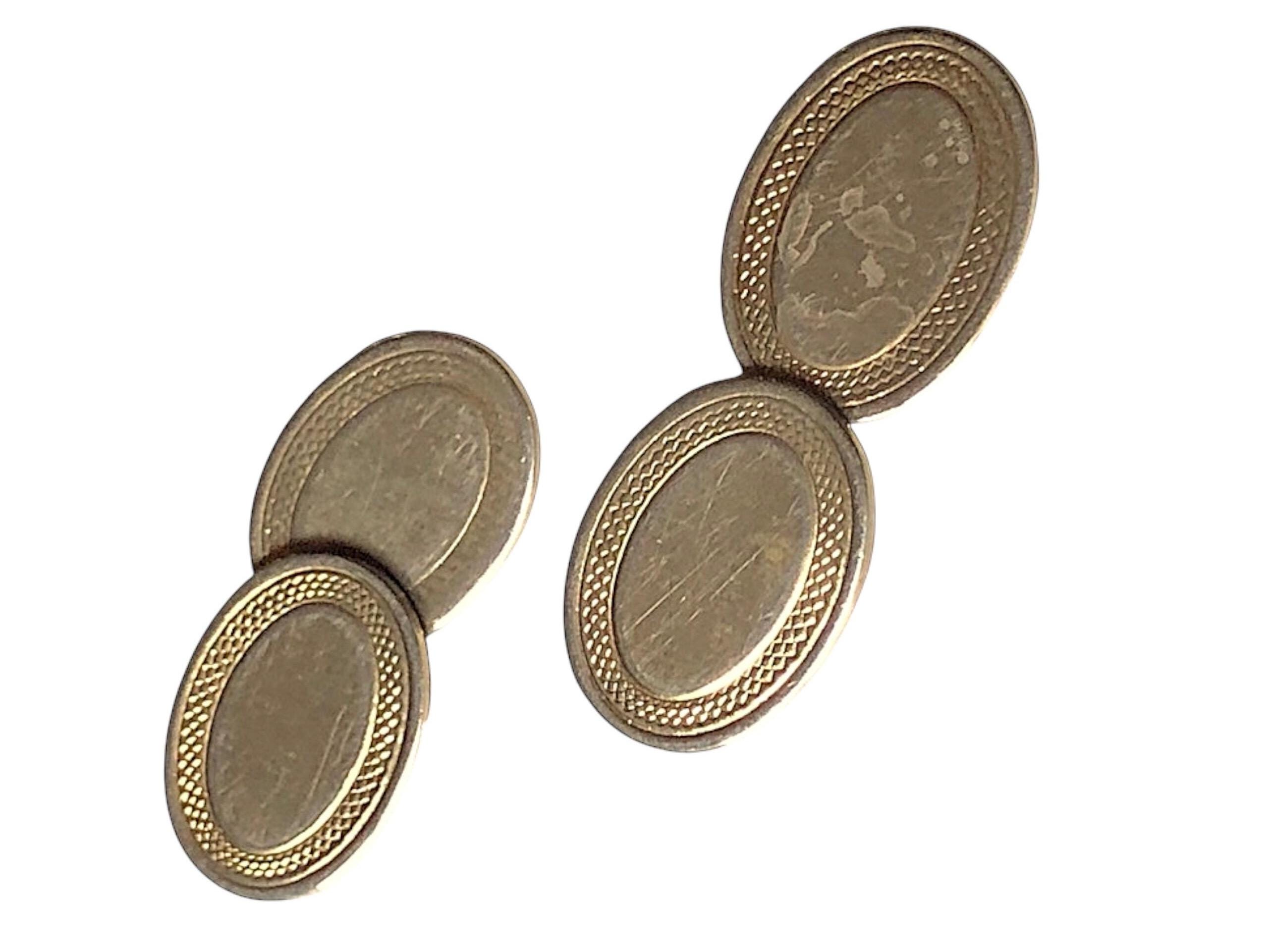 Boutons De Manchette 'Love' En Plaqué Or - Style Ovale Et élégant