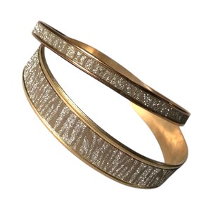 Braccialetti glitterati con stampa animalier vintage anni '90: braccialetti impilabili in ottone