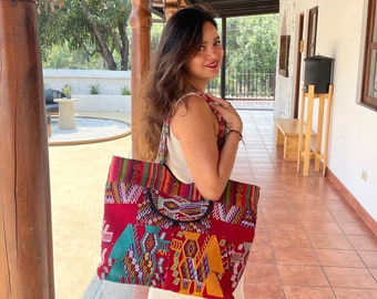 Shoulder tote bag, Large bag, Fair Trade bag, handwoven, boho bags, unique gifts, one of a kind, Guatemalan huipil, handmade