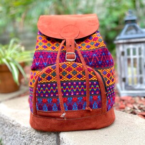 Authentic handmade Guatemalan backpack, One of a kind, Colorful