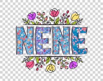 Imagen PNG con el nombre Nene: Diseño floral para sublimación (descarga digital)